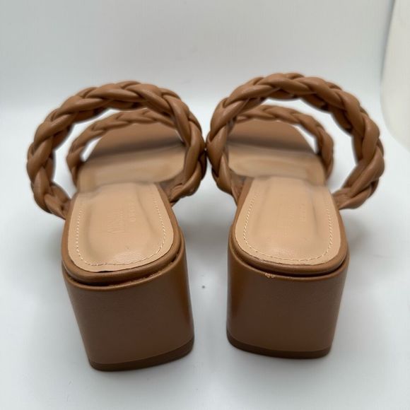CUSHIONAIRE Women's braided Heel Sandal +Memory Foam 9 WIDE TAN - Picture 4 of 7
